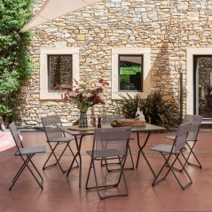 Set con Tavolo e 6 sedie BALCONY 140 x 80 cm colore Titane LaFuma