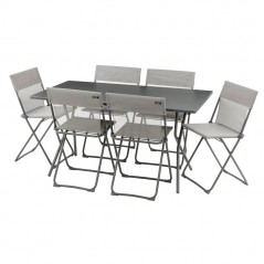 Set con Tavolo e 6 sedie BALCONY 140 x 80 cm colore Titane LaFuma