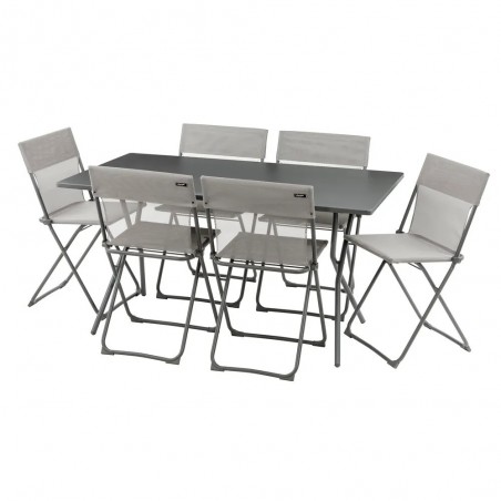 Set con Tavolo e 6 sedie BALCONY 140 x 80 cm colore Titane LaFuma