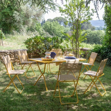Set con Tavolo e 6 sedie BALCONY 140 x 80 cm colore Miel LaFuma