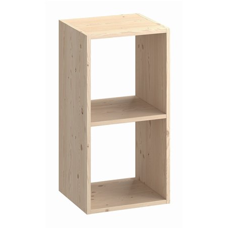 Libreria KUBIK in Pino Massiccio Grezzo 2 Vani 36x30x70,5 cm Unionwood