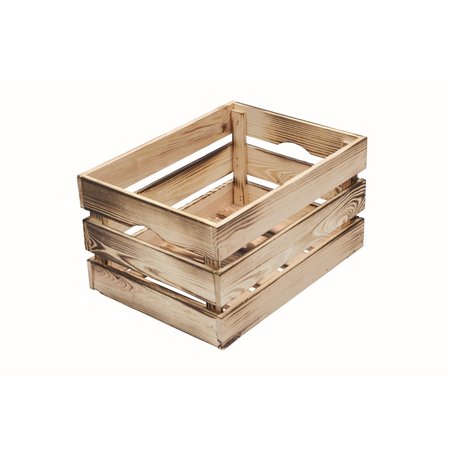 Cassetta in Pino Massiccio Grezzo Effetto Fiammato 40x30x24 cm Unionwood
