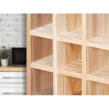Weinregaleinsatz aus massivem, unbehandeltem Kiefernholz für KUBIK Würfelregal mit Platz für 9 Flaschen 32,7x29,5x32,7 cm Unionw
