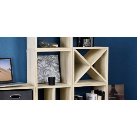 Diagonal Divider Insert for KUBIK Cube Storage Unit in Unfinished Solid Pine 32.8x29x32.5 cm Unionwood