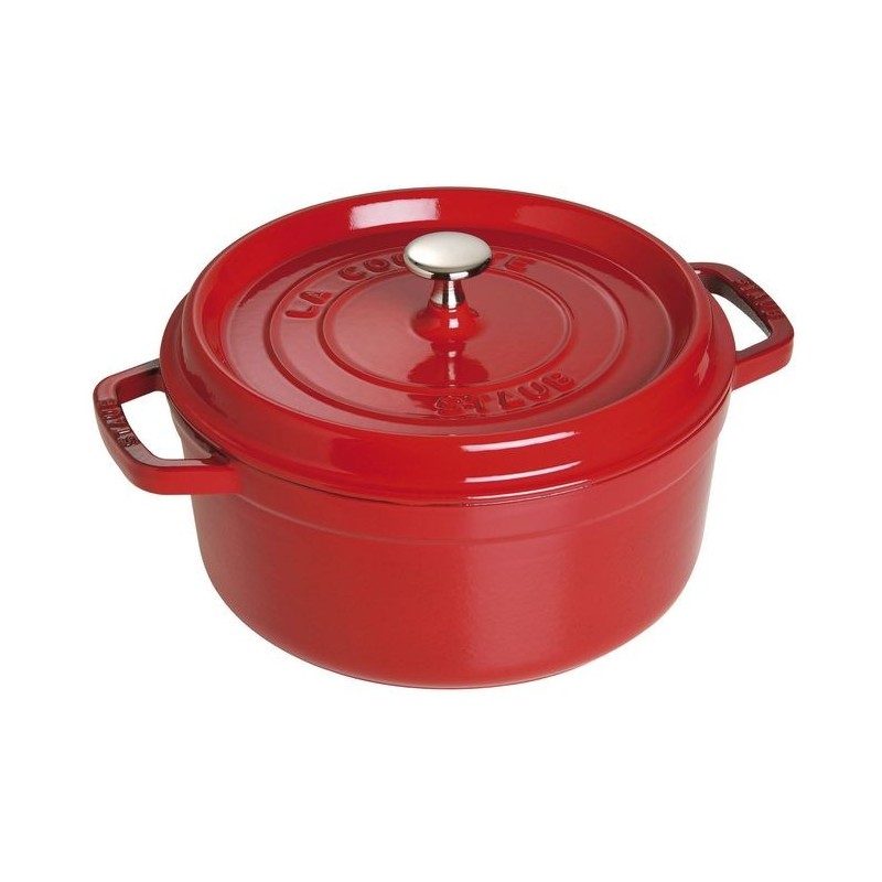 Cocotte 22 cm rot aus Gusseisen