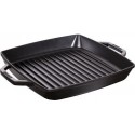 Grill 2 Griffe 28 x 28 cm Schwarz aus Gusseisen