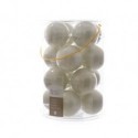 Christmas Baubles to Hang in Glass 8 cm White. Set of 16