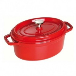 Cast Iron Oval Cocotte 23 cm Red
