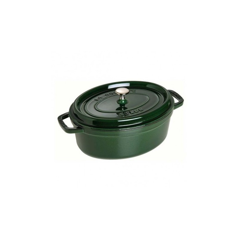 Cast Iron Oval Cocotte 29 cm Basil Green