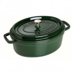Cast Iron Oval Cocotte 33 cm Basil Green