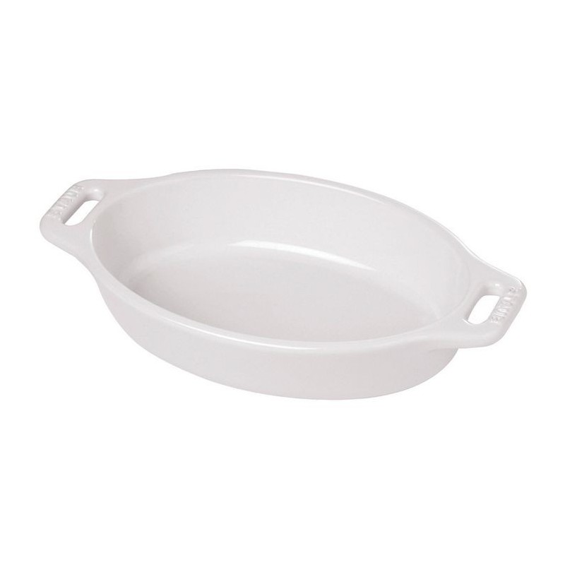 White Oval Gratin Dish 22 cm in Ceramic