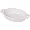 Fuente para gratinar ovalada blanca 36 cm de cerámica