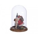 Campana de cristal con Papa Noel 16 cm