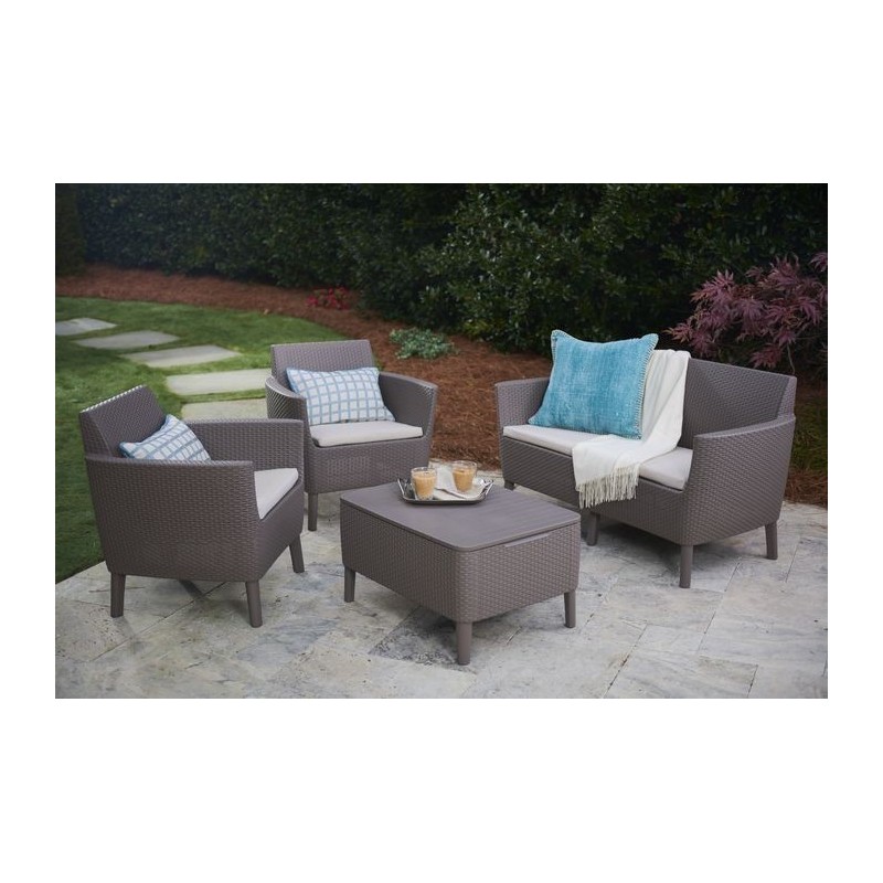 Keter Conjunto Lounge 2 Plazas SALEMO Cappuccino Keter Conjunto Lounge 2 Plazas SALEMO Cappuccino