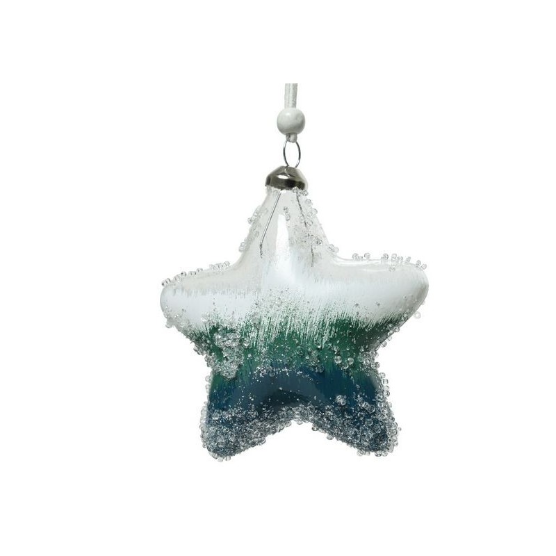 Estrella de cristal colgante Artic Blue dim 10 cm Caja de 2