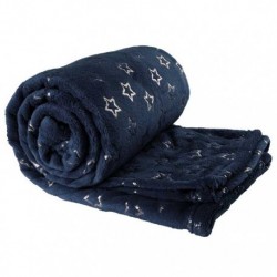 Manta a Cuadros Estrella Dorada 130 x 160 cm Color Azul Oscuro