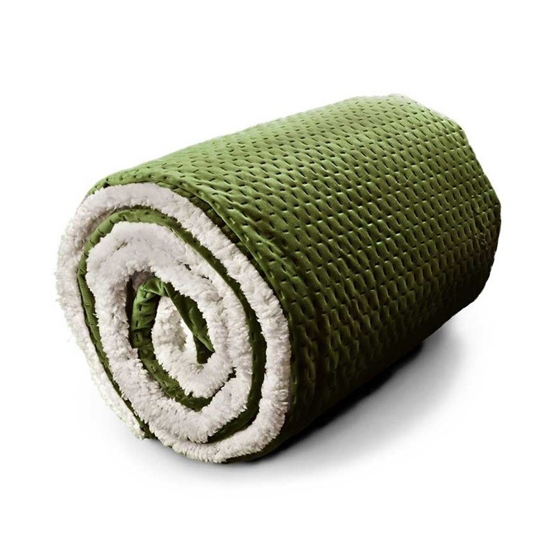 Manta a Cuadros Nora 150 x 200 cm Color Verde Aguacate