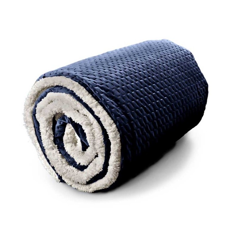 Manta a Cuadros Nora 150 x 200 cm Color Azul Oscuro