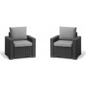 Keter 2 Sillones Con Reposabrazos CALIFORNIA Grafito