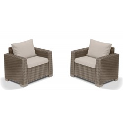 Keter 2 Butacas Con Reposabrazos CALIFORNIA Cappuccino
