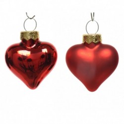 Mini Hanging Glass Hearts. Set of 12