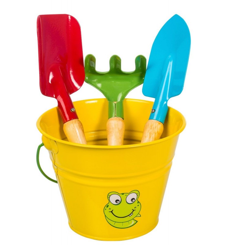 Stocker Yellow KIDS GARDEN tool set and bucket