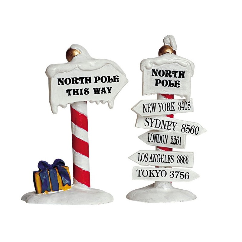 North Pole Signs Set of 2 Cod. 64455 North Pole Signs Set of 2 Cod. 64455