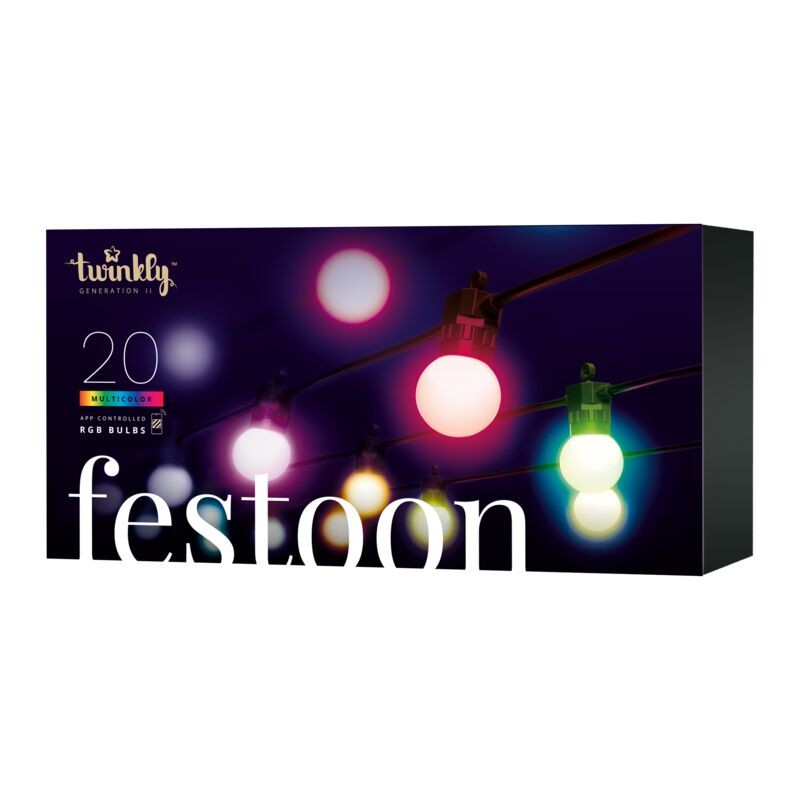 Twinkly FESTOON Party Lights 10 m 20 Bolas RGB BT + WiFi
