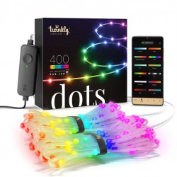 Twinkly DOTS Strip 20 m 400 Led RGB BT + WiFi Cable Transparente