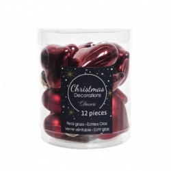 Mini corazones de cristal para colgar. Juego de 12