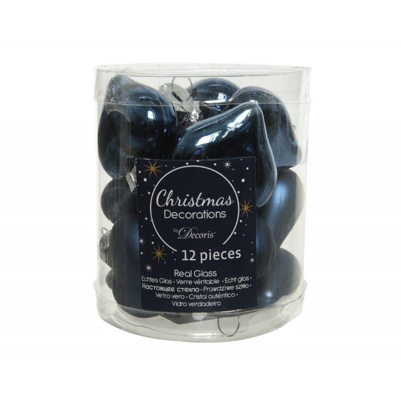 Mini corazones de cristal para colgar. Juego de 12 Mini corazones de cristal para colgar. Juego de 12