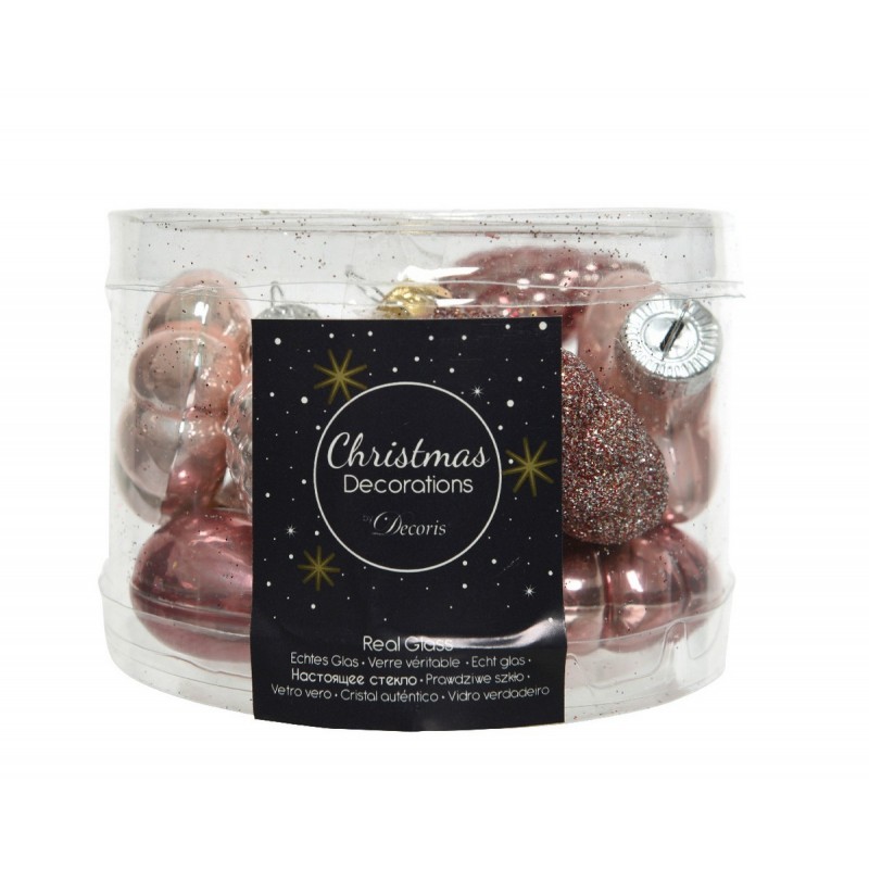 Mini adornos colgantes de cristal. Juego de 12 Mini adornos colgantes de cristal. Juego de 12