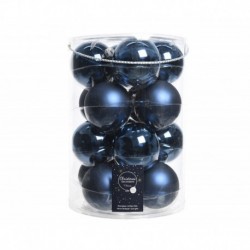 Bolas de Navidad colgantes de cristal 8 cm Azul.Juego de 16