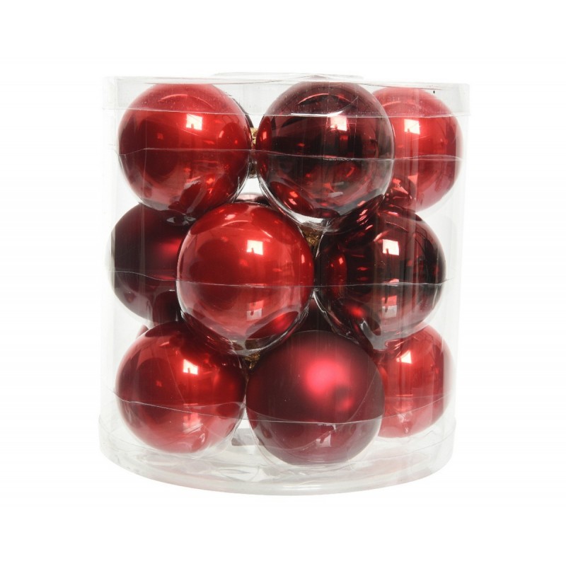 Bolas navideñas colgantes de cristal 6 cm Rojo. 15 de septiembre
