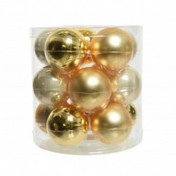 Bolas navideñas de cristal para colgar 6 cm Oro y Perla. 15 de septiembre