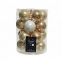 Bolas navideñas de cristal para colgar de 6 cm Perla, Blanco y Caramelo. 20 de septiembre
