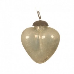 Glass heart to hang 7,5 cm.