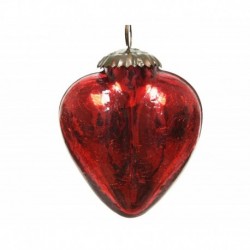 Glass heart to hang 7,5 cm.