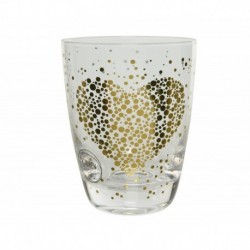 Glass tumbler with heart print 11 cm