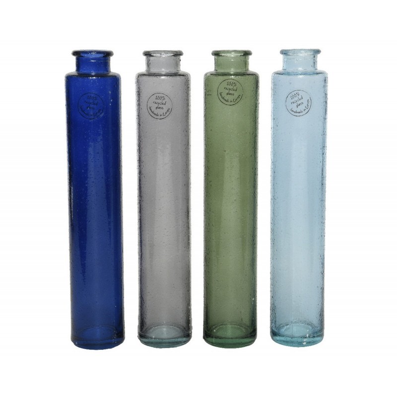 Florero en vidrio reciclado de 32 cm. Única pieza