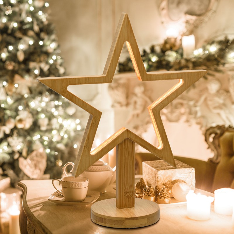 Estrella con Base H37cm LED BLANCO CÁLIDO