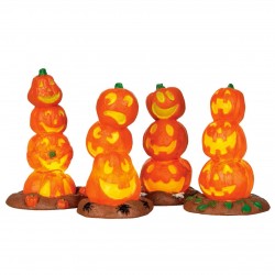 Light Up Pumpkin Stack, Set/4 B/O 4.5V Cod. 34623
