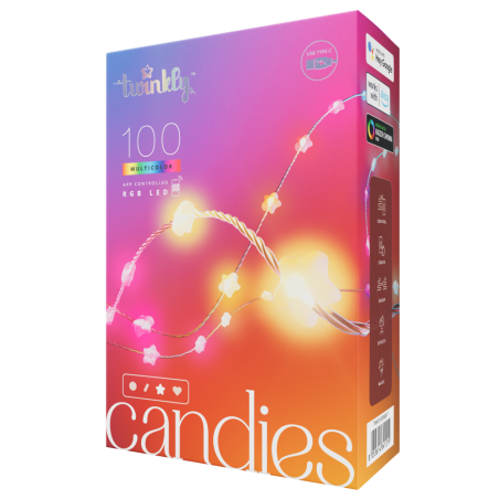 Twinkly CANDIES Star Christmas Lights Smart 100 LED RGB Cable transparente de segunda generación