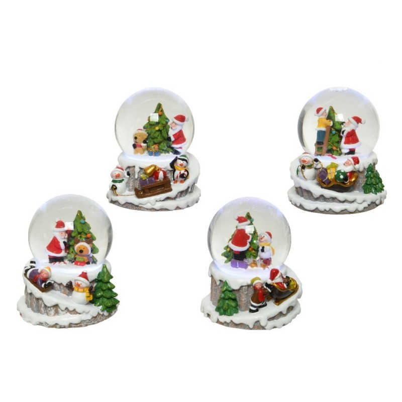 Bola de nieve de resina con LED de una sola pieza