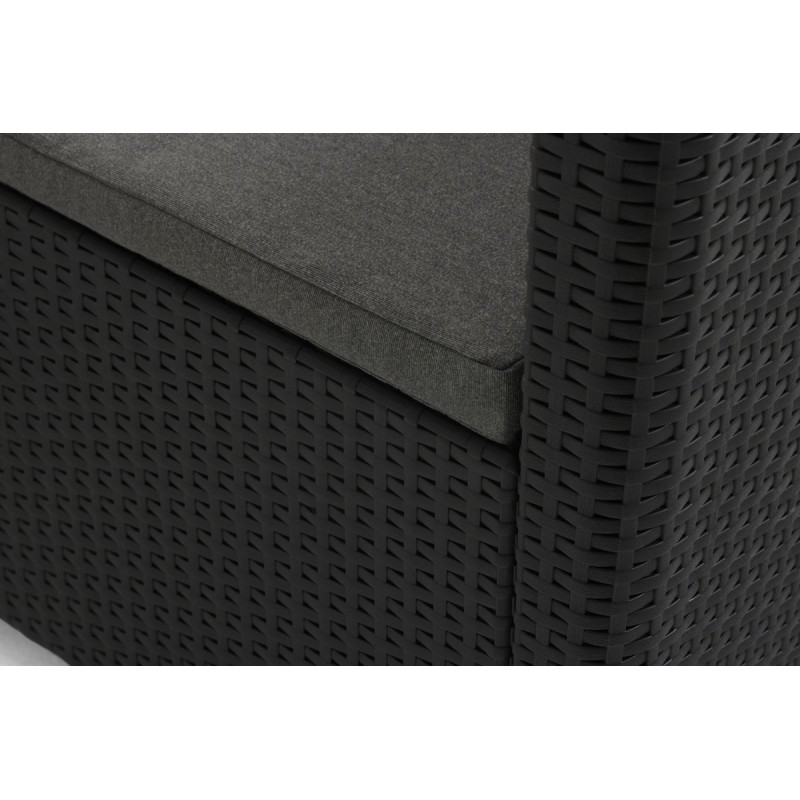 Keter Conjunto Lounge MARIE Sofá Grafito + 2 Sillones + Mesa Centro Abierta