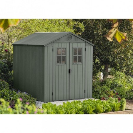 Keter Resin Garden Shed DARWIN 6x8 Green with Front Windows
