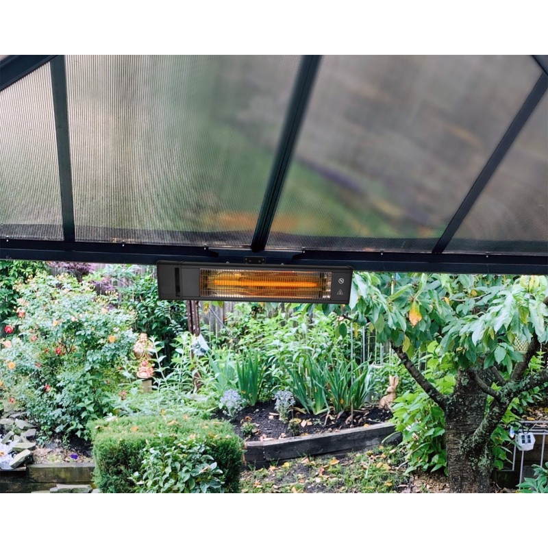 Canopia Calefactor Infrarrojo Exterior en Fibra de Carbono IP65 con Montaje en Pared