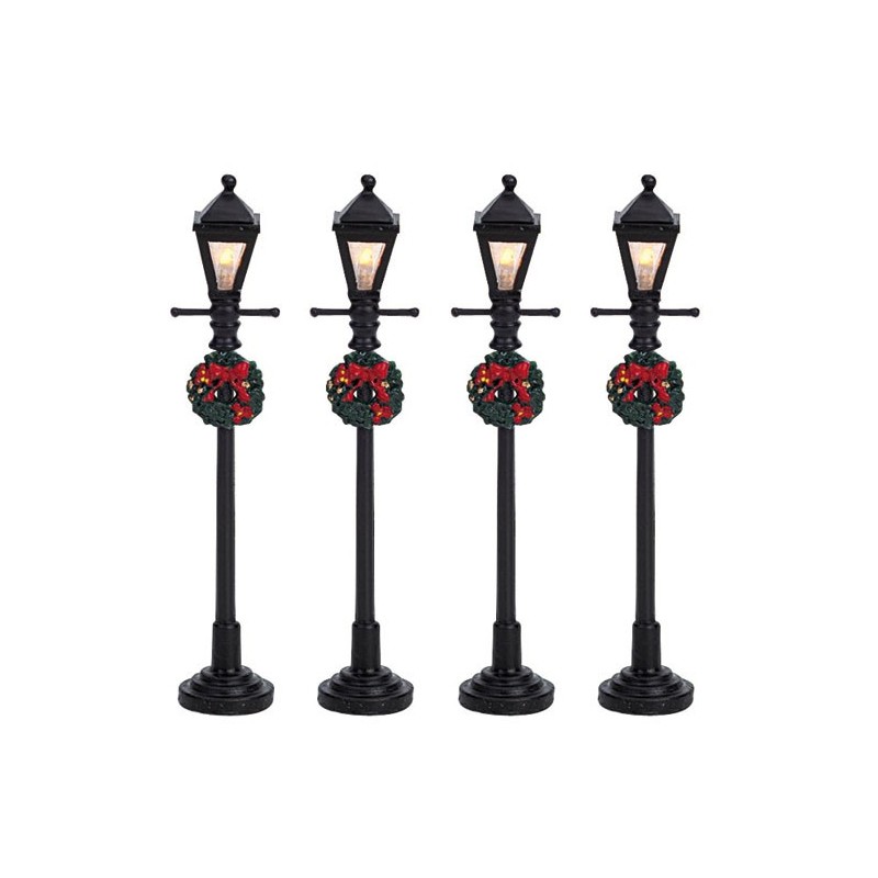 Gas Lantern Street Lamp Set of 4 B/O 4.5V Cod. 64498