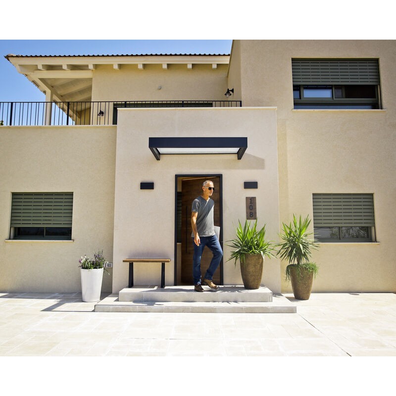 Canopia Refugio Exterior Sophia 215X95 cm - Marco gris con paneles en blanco ópalo