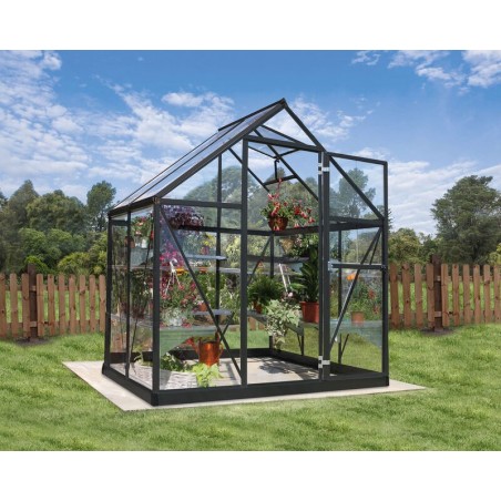 Canopia Invernadero de Jardín Harmony Transparente de Policarbonato 126X185X208 cm Gris